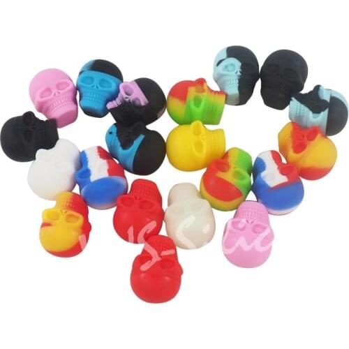 5Pcs 3ML Small Skull Newest Cool Silicone wax Container Silicone Jar for Oil Wax Dab Tool Smoking Accessories