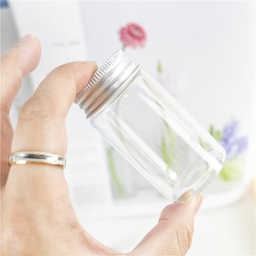 50ml Glass Bottles Vials Jars with Screw Cap DIY Wedding Home Decor Storage Spice Seal Leak Proof Bottles Jars 24pcs