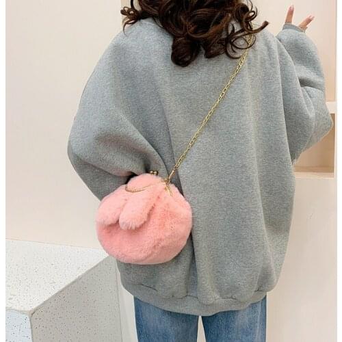 Rabbit bag female autumn/winter 2021 new Korean tide plush cute cute chain bag shoulder portable messenger bag