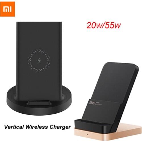 Xiaomi Vertical Wireless Charger 20W/55W Max Flash Charging Qi Compatible Multiple Safe Stand Horizontal for Mi 9 (20W) MIX 2S