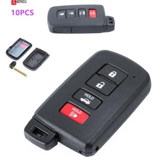 Keyecu 10pcs Replacement Smart Remote Key Shell Case Fob 3+1 Button/2+1 button/2 Button for Toyota Avalon Camry RAV4 2012-2017
