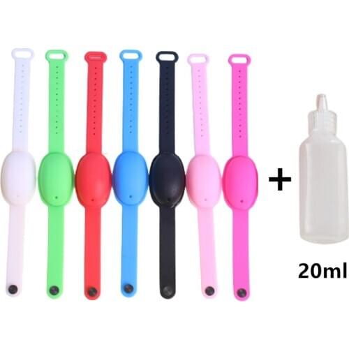 1pc Portable Wristband Silicone Bracelet Hand Sanitizer Gel Soap Dispenser Cute Kids Hand Sanitizer Holder Travel 20ml
