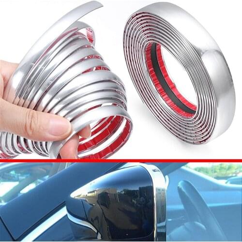 13M Silver Car Chrome Decoration Moulding Trim Strip Tape Auto DIY Protective Sticker 6mm Universal Bumper Window Door Protector