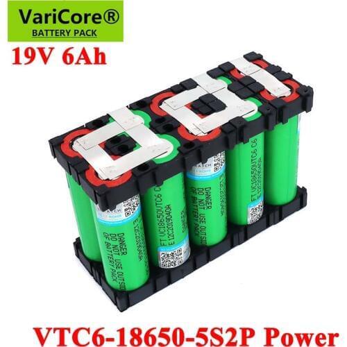 19V 5S2P 18650 VTC6 6000mAh High power 20 amps 21V for Screwdriver batteries weld Bracket battery pack