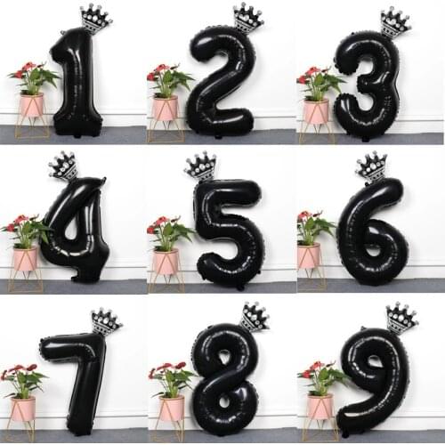 2pcs/lot 32inch Number Foil Balloons Digit air Ballon Kids Birthday Party Festival Party anniversary Crown Decor Supplies