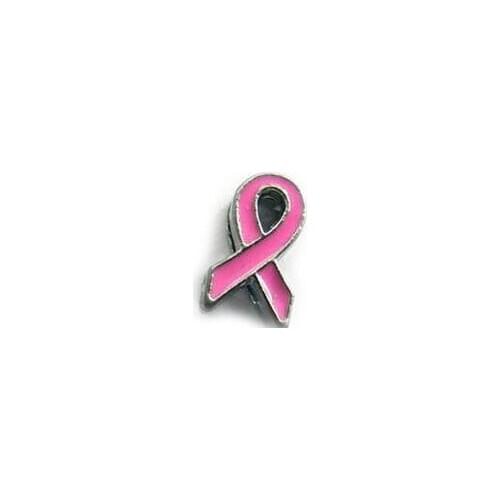 20, 50)PCS/lot 8MM Pink Ribbon Tie Slide Charms DIY Alloy Accessories Fit For 8mm Keychains Wristband Bracelet