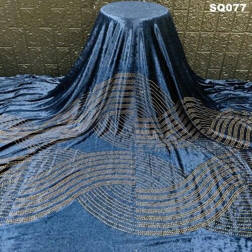 2020 Velvet Lace fabric High Quality African French Lace fabric with Stone African Lace for Evening Dress Sewing Velvet Lace