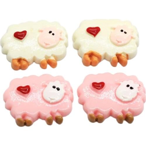 20X25mm Lovely Simulation Resin Sheep Cabochon Flatbacks For Kids DIY Hair Clip Scrapbooking Craft Favor
