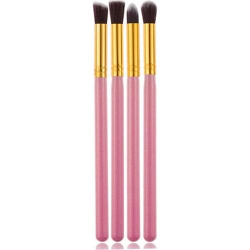 4pcs/set Eyeshadow Makeup Brushes Set Wooden Handle Eye Lid Lip Face Foundation Powder Fiber Hair Cosmetic Tools A38