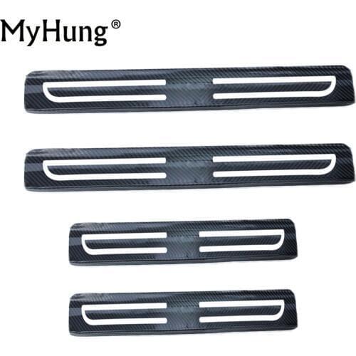 Carbon Fiber Reflective Car Door Sills For KIA K2 K3 K4 K5 K7 Sportage Sportage-R VQ carens sorento cadenza Car-Styling 4Pcs