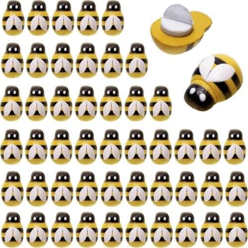 50PCS Wooden Bee Ladybug Sticker Seal Label Self-adhesive Paper Stickers Decorative Washi Tape Handmade DIY Office Stationery