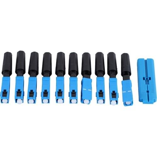 50 Pcs Embedded Sc Upc Fiber Optic Fast Connector Ftth Single-Mode Fiber Optic Sc Quick Connector Sc Adapter Field Assembly