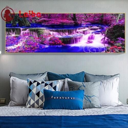 Big size DIY Diamond Painting"Landscape blue waterfall"Full Drill handwork Rhinestone Embroidery Cross Stitch Arts and Craft