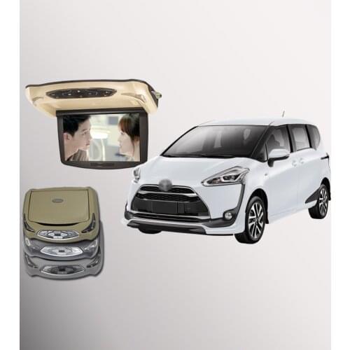 BigBigRoad For toyota sienta Car Flip Down Monitor LED Digital Screen Overhead Multimedia Video Ceiling Roof mounted Display