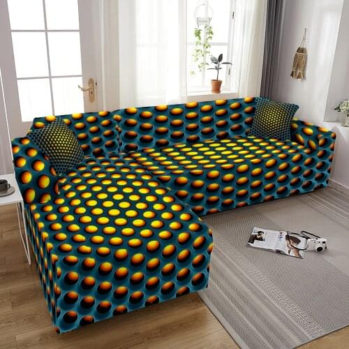 Corner Sofa Cover Geometric Couch Cover Elastic Sofa Covers for Living Room Sofa Cover L Shaped Chaise Longue Sofa Slipcover 1PC
