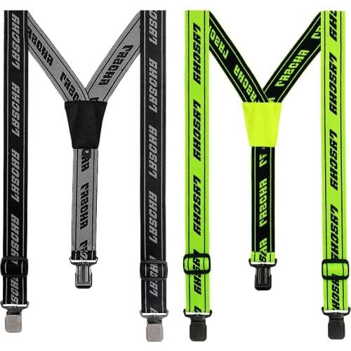 New Type Clip-on Trousers Braces Elastic Adjustable Y Back Suspender Straps for Motorcycle Pants