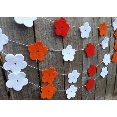 Flowers spring birthday felt Garlands baby shower buntings Church nursery decor baptism banners