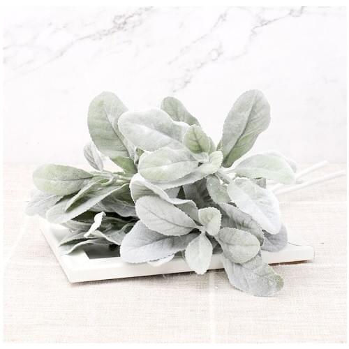 Flowers Artificial Plants Fuzzy Leaves DIY Winter Craft Fake Flower White Wedding Home Decor Gift Box Scrapbooking Accessorie
