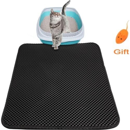 Pets Cats Litter Mat Portable Double-Layer EVA Waterproof Cats Mat Wearable Supplies Trapper Pad Smooth Surface Breathable Holes