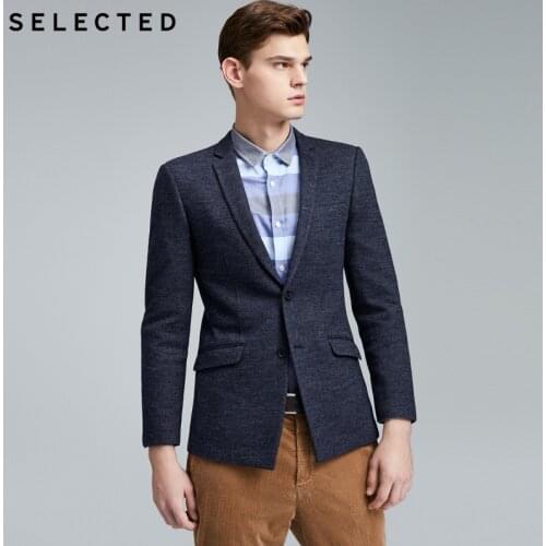 SELECTED Herringbone Slim Fit Jacket Mens Business Casual Blazer S|419408512
