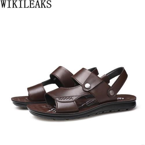 Genuine Leather Sandals Men Fashion Beach Sandals Men Casual Shoes Outdoor Mens Sandals Summer Designer Shoes Zapatos Hombre