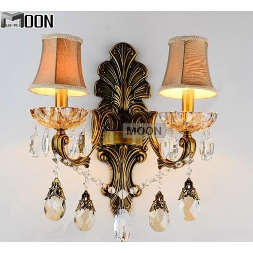 Brass Color Crystal Wall Sconces Light Fixture Wall Bracket Bra Light Crystal Light 2 lights