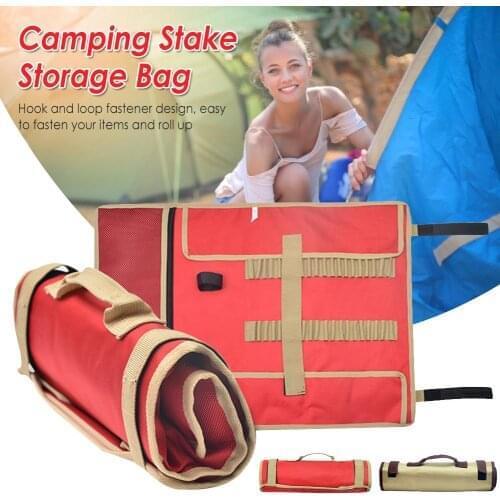 Camping Ground Nail Storage Bag Portable Stakes Pegs Package Hammer Handbag Camping Travelling Organizer Accessories