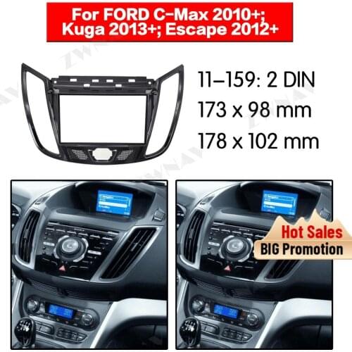 Radio Facia For FORD C MAX 2010+/Kuga 2013 (UV BLACK) 2DIN Bracket dvd player Fascia Car Stereo Radio Installtion Dash