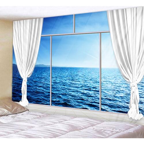 Rainbow Scenery Outside The Window Tapestry Cheap Hippie Wall Hanging Bohemian Wall Tapestries Mandala Wall Art Decor