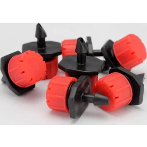 10 Pcs Adjustable Dripper Red Micro Drip Irrigation Watering Anti-clogging Emitter Garden Supplies for 1/4 inch Hose