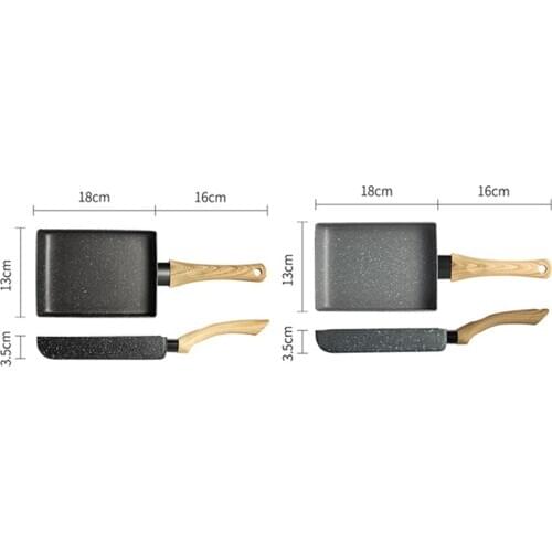 Frying Pan Tamagoyaki Omelette Black Non-Stick Pan Fry Egg Pan Pancake Kitchen Pot Only Use for Gas Cooker