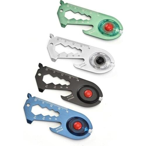 LED Light Outdoor Multi-function EDC Card Opener Keychain Multi-purpose Gadgets Wallet Knife Camping Tool Screwdriver Survive