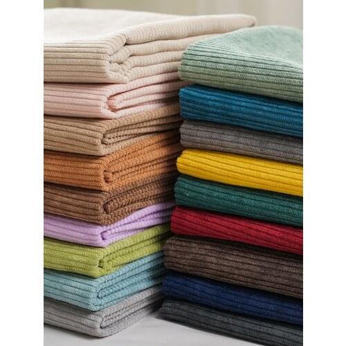 Corduroy Fabric Solid Color Shirt Childrens Cotton Jacket Sweater Sofa Velvet Cloth Lining DIY Sewing Brocade Blue Black White