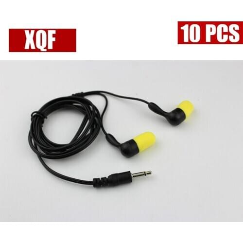 XQF 10PCS 3.5mm 1Pin Listen Only Earpiece coiled cord for Radio Mic Speaker