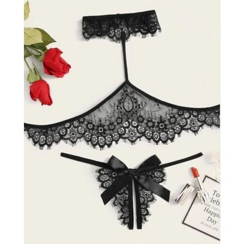 Women Sexy Eyelash Lace Sheer Splice Teddy Bodysuit Backless Lingerie Underwear Sexy costume Hot Erotic Underwear Costumes