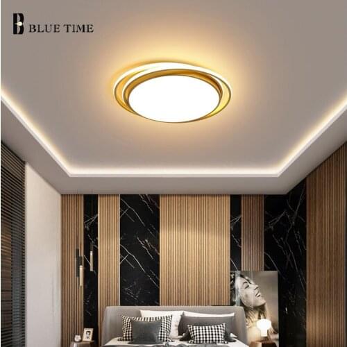 Gold Round LED Ceiling Lamp for Bedroom Living Room Kitchen Chandeliers Decoration Ceiling Lights Home Indoor Lighting Fixtures