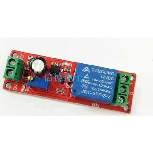 1PCS NE555 delay module 12V delay open relay module Delay switch delay adjustable (1-10 seconds)