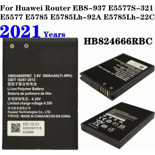 2021 HB824666RBC E5577S-321 Battery For Huawei E5577 EBS-937 E5785 E5785Lh-92A E5785Lh-22C WIFI Router Replacement Batteries