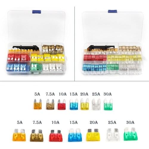 242PCS Automotive Blade Fuse Standard & Mini 2 Sizes 5/7.5/10/15/20/25/30A Medium Small Car Motorcycle Fuse With Box