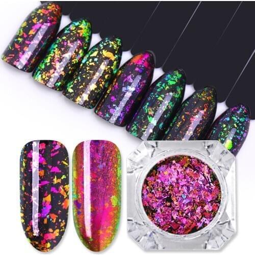 9 colors Gold Silver Irregular Aluminum Foil Paper Nail Art Stickers Nail Transfer Sticker Laser Polish Nail Decoration Tools