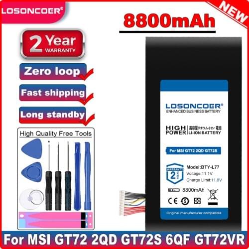 LOSONCOER BTY-L77 Laptop Battery for MSI GT72 2QD GT72S 6QF GT72VR WT72 MS-1781 MS-1782 MS-1783 2PE-022CN 2QD-1019XCN 2QD-292XCN