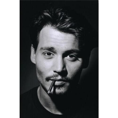 Free Shipping Custom Poster Nice Bedroom Decor Fashion Wall Sticker Well Design Johnny Depp Movie Star Wallpaper#0036