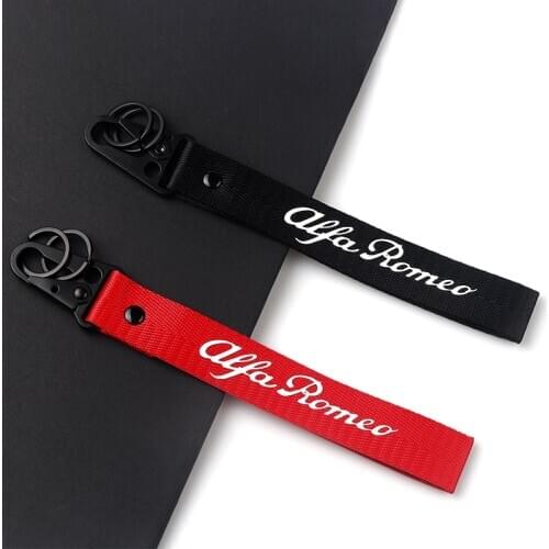Car styling webbing key chain For Alfa Romeo Giulietta Spider GT Giulia Mito 147 156 Key ring car accessories