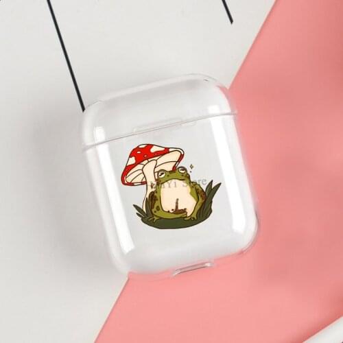 Mushroom Frog Cute Toad Cases For Apple AirPods 1 2 Case Clear Wireless Bluetooth Earphone Case Protective Shell