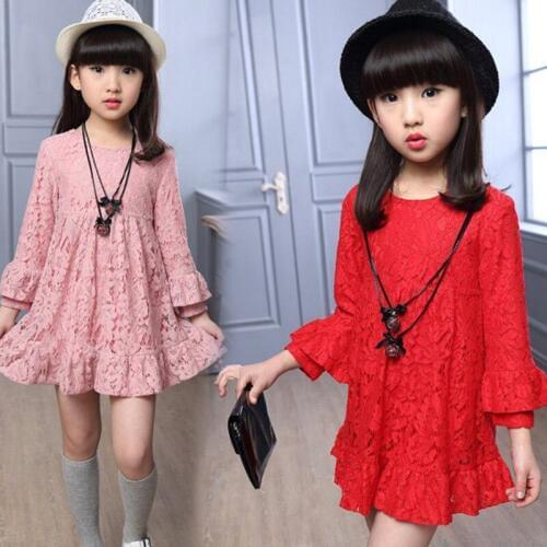 Children Girls Lace Dresses 2019 Autumn New Style Kids Girl Casual Clothes Baby Princess Dress Vestido Infant Costumes