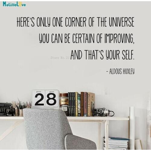 There’s Only One Corner Of The Universe You Can Be Certain Of Improving And That’s Your Self Wall Saying Quote Vinyl YT2330