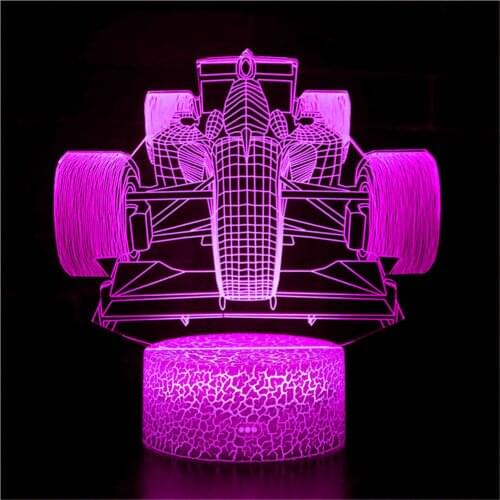 F1 Formula 1 Racing Car 3d Illusion Led Lamp for Child Bedroom Decorative Nightlight Unique Gift for Kids Room Desk Night Light
