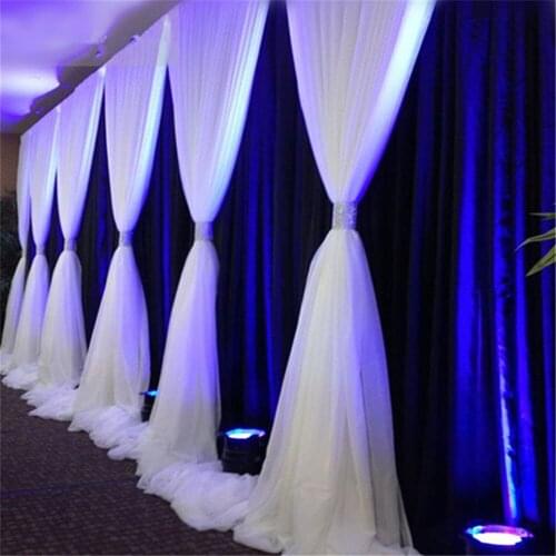 3M * 6M Ice Silk & Chiffon Backdrop for Wedding Decorations Curtain with Chiffon Valance party baby shower wall supplies
