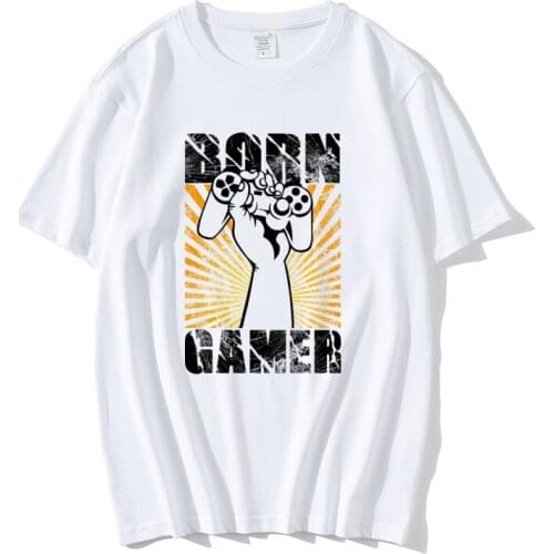 Born Gamer T-Shirt Discount Tshirt Man GG T Shirts Casual Cotton Tees Vintage Letter Print Summer Tops Tees Wholesale