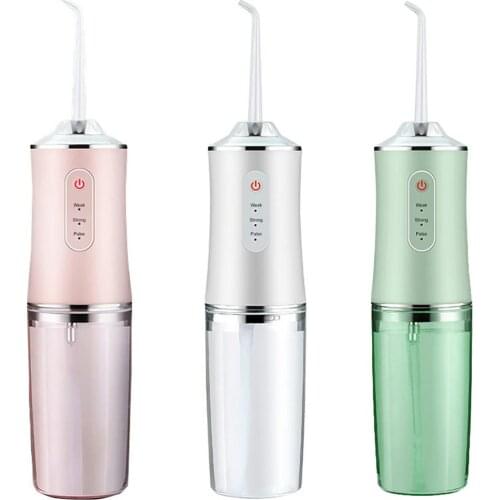 Oral Irrigator Usb Rechargeable Water Bleaching Portable Dental Water Jet Floss Teeth Cleaner Big Water Tank With 4 Nozzle